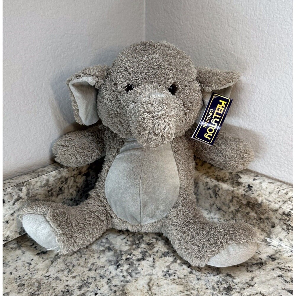 Kellytoy Gray Elephant Potbelly Plush 14 Inch 2012 Stuffed Animal